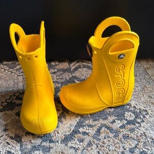 CROCS Kids Bright Yellow Rain Boots